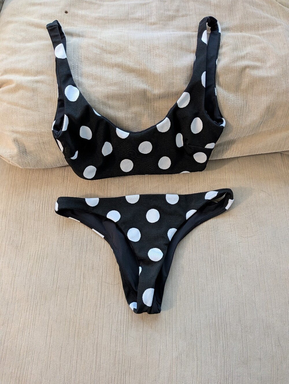 Mara Hoffman Black and White Polka Dot Lira Bikini set Size small